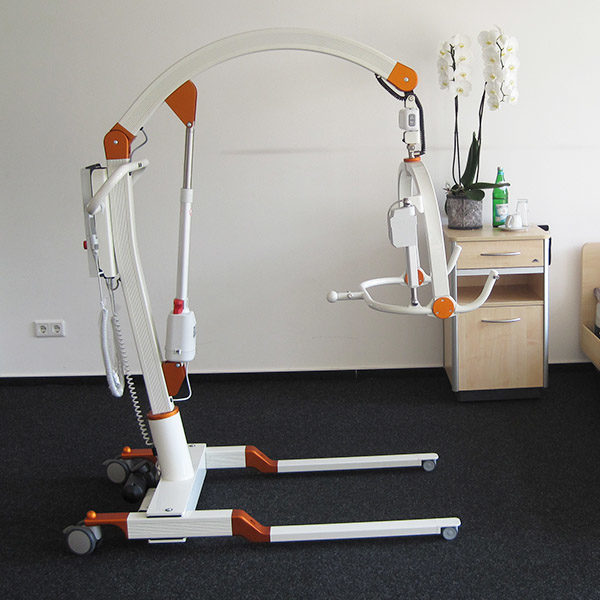 Electric floor lift with positioning